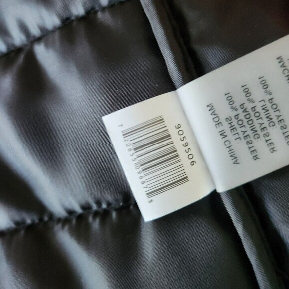 Vince Camuto Puffer Jacket Women Medium Zip Up Houndstooth Print Black White NWT - Picture 12 of 16